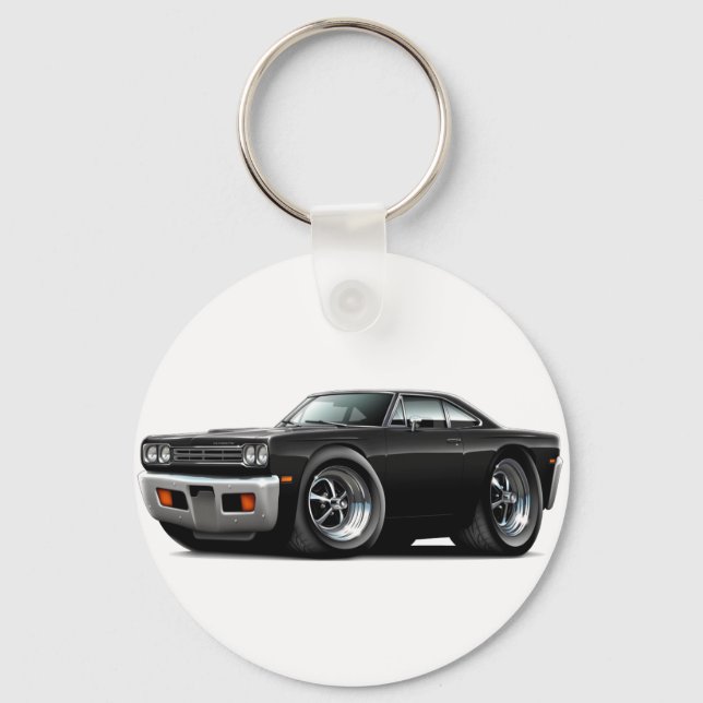 1969 Roadrunner Black Car Nyckelring (Framsida)