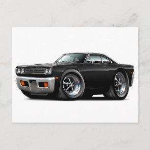 1969 Roadrunner Black Car Vykort