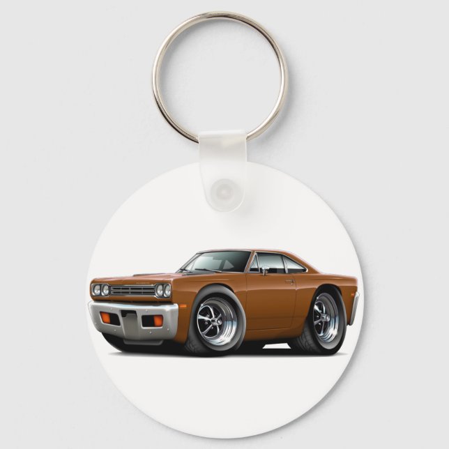 1969 Roadrunner Brown Car Nyckelring (Framsida)