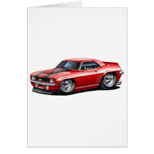 1969 Röd-svart Camaro SS-bil Hälsningskort