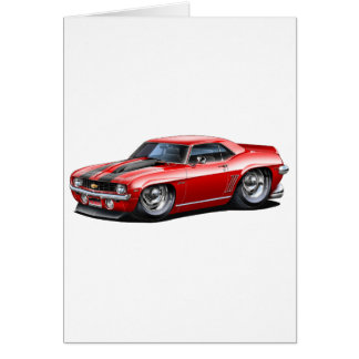 1969 Röd-svart Camaro SS-bil Hälsningskort