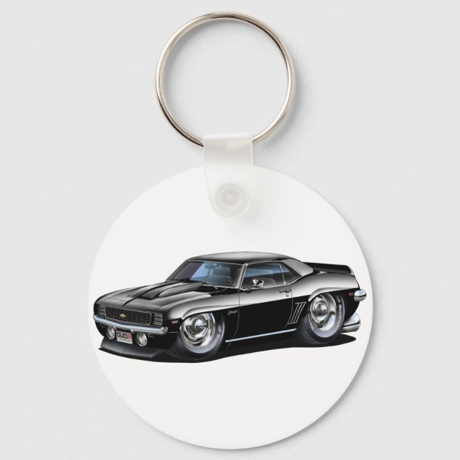 1969, svart Camaro-bil Nyckelring (Framsida)