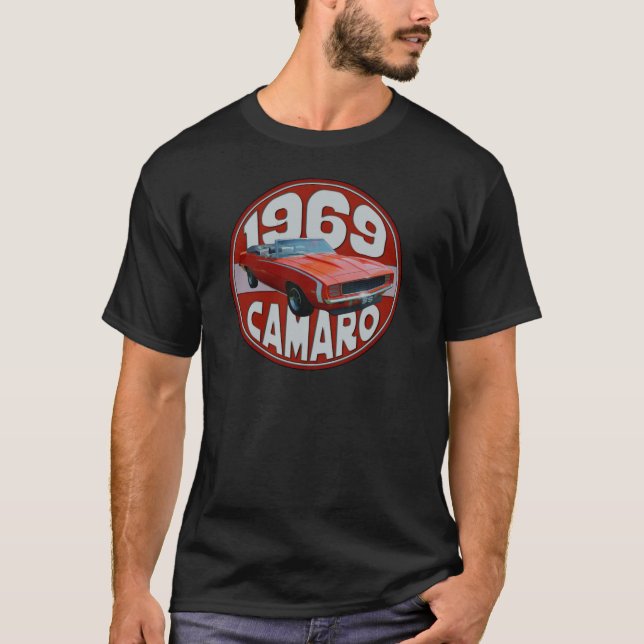 1969 toppna sportCamaro djupt - röd linje Tee (Framsida)
