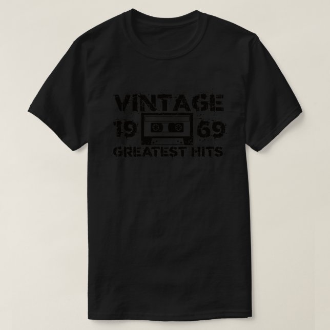 1969 Underbarare Vintagen Svart T Shirt (Design framsida)