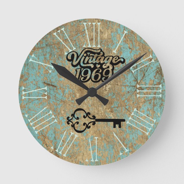 1969 Vintage Akrylväggslås Rund Klocka (Framsida)