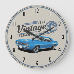 1969 Vintage Klassiskt Camaro Large Clock Stor Klocka
