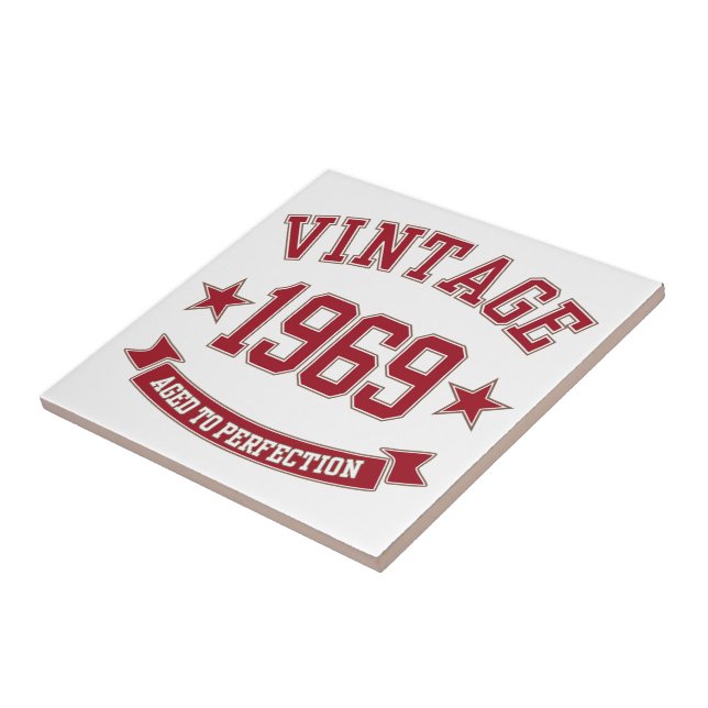 1969-Vintagens Åldras till Perfektion Kakelplatta (Sidan)