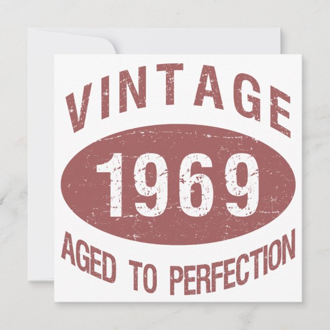 1969 Vintagens födelsedag Inbjudningar (Framsida)