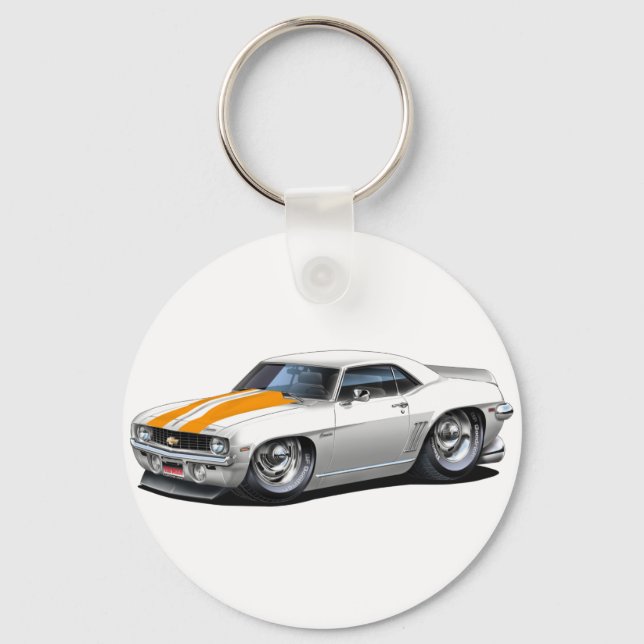 1969 Vit-Orange i Camaro SS Nyckelring (Framsida)