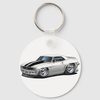 1969 Vit-svart Camaro-bil Nyckelring