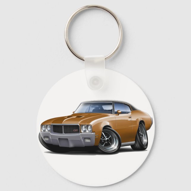 1970-72 Buick GS Brown Black Top Car Nyckelring (Framsida)