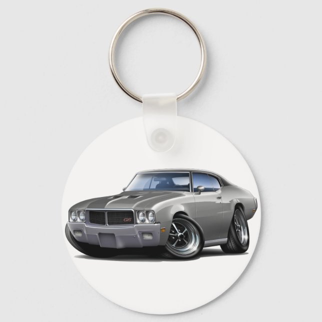1970-72 Buick GS Grått Black Top Car Nyckelring (Framsida)