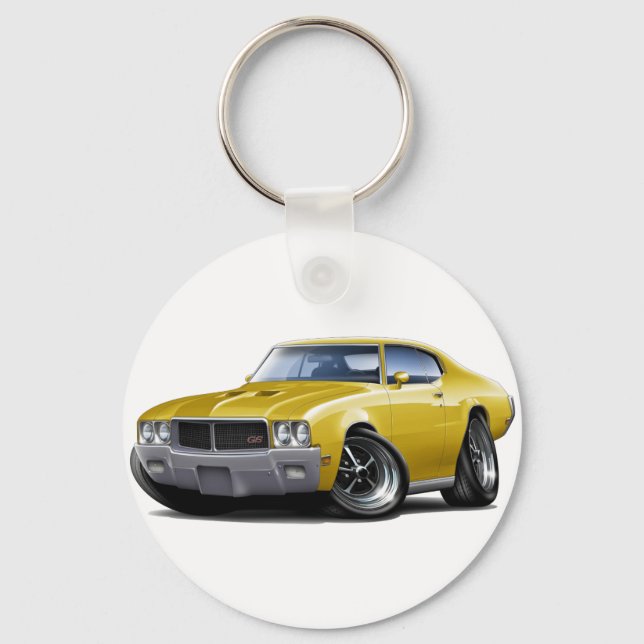 1970-72 Buick GS-Gult-bil Nyckelring (Framsida)