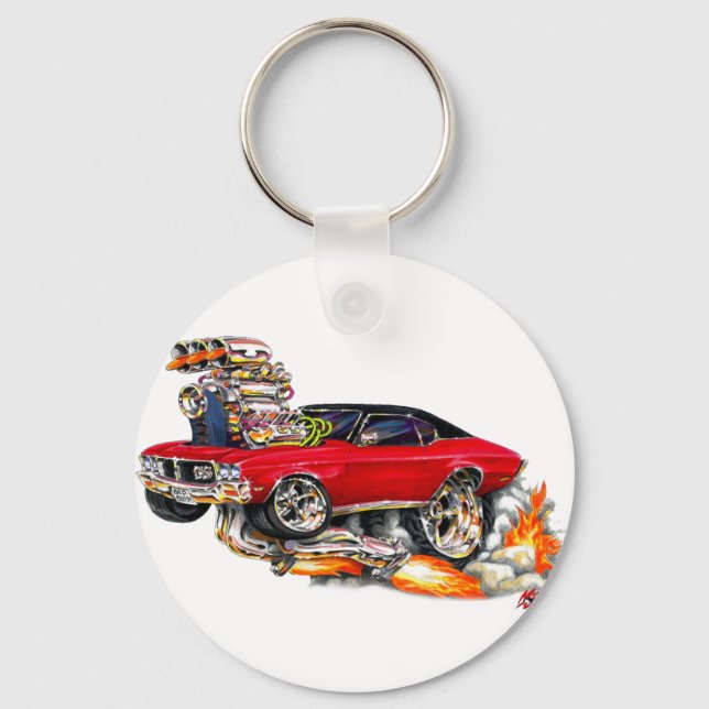 1970-72 Buick GS Red Car Nyckelring (Framsida)