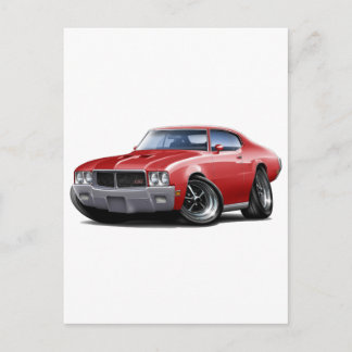 1970-72 Buick GS Red Car Vykort