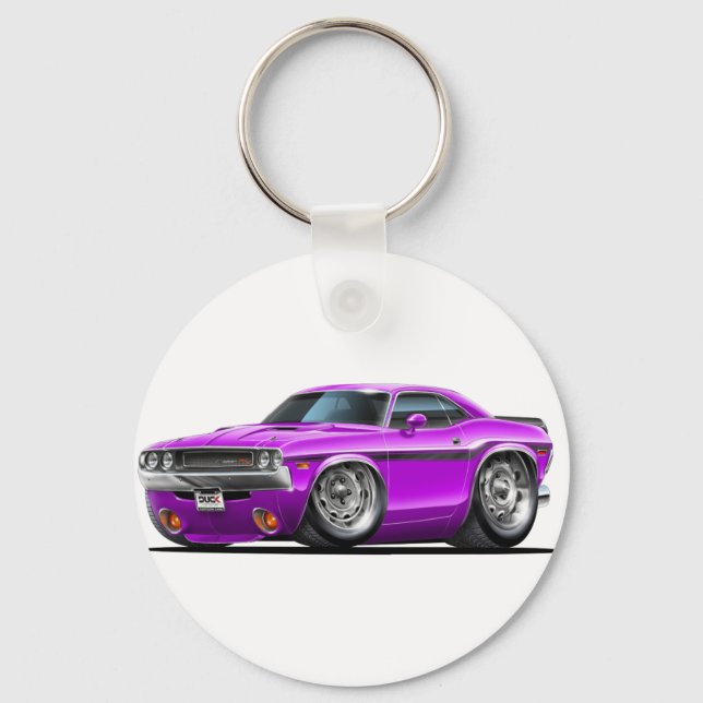 1970-72 Challenger Lila Car Nyckelring (Framsida)