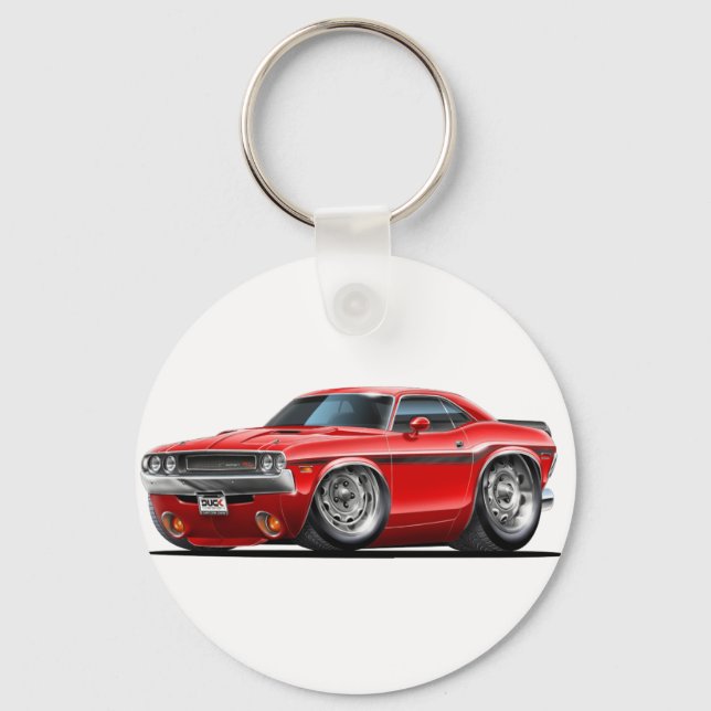 1970-72 Challenger Red Car Nyckelring (Framsida)