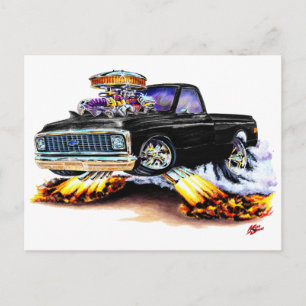 1970-72 Chevy C10 Black Longbed Vykort