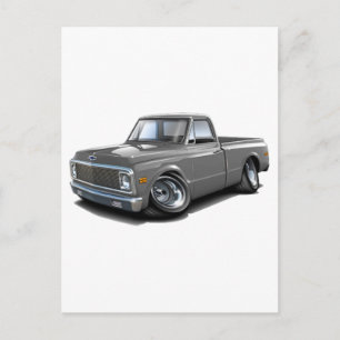 1970-72 Chevy C10 Grått Lastbil Vykort
