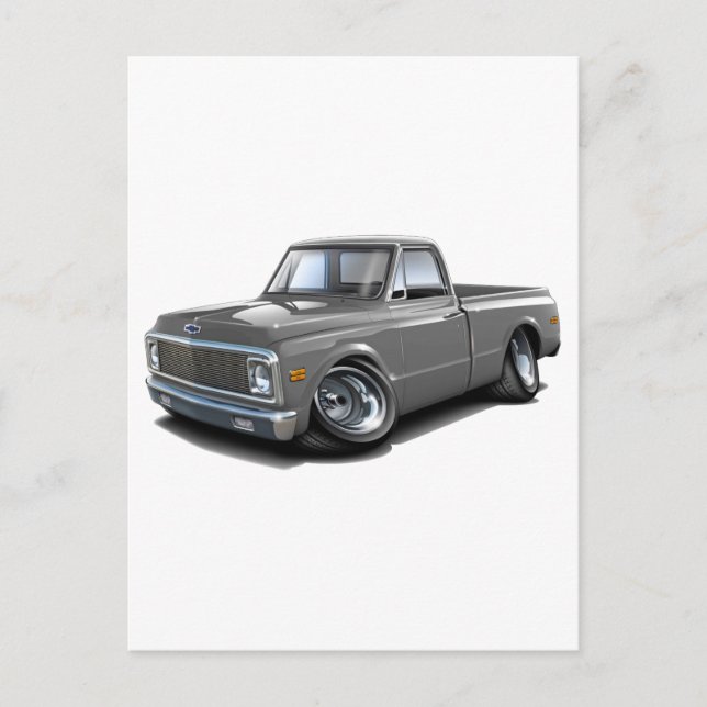 1970-72 Chevy C10 Grått Lastbil Vykort (Framsida)