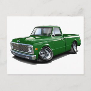 1970-72 Chevy C10 Grönten Lastbil Vykort