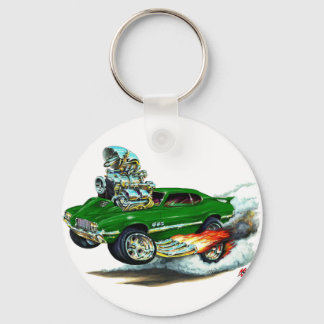 1970-72 Olds Cutlass 442 Grönt Bilar Nyckelring