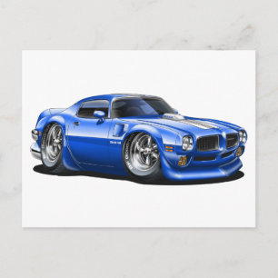1970/72 Trans Am Blå Bil Vykort