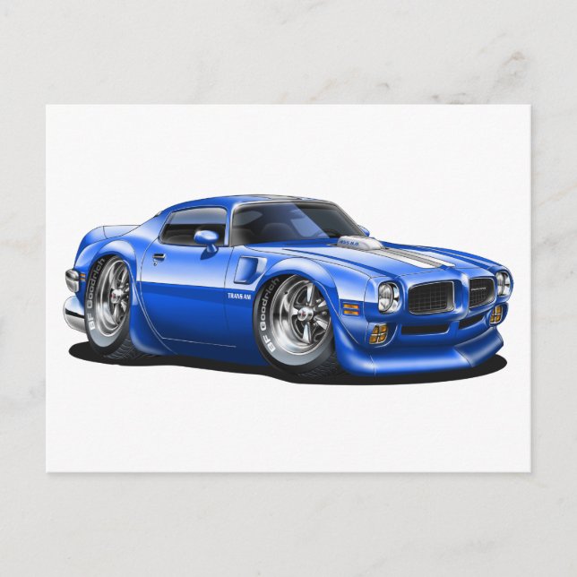1970/72 Trans Am Blå Bil Vykort (Framsida)