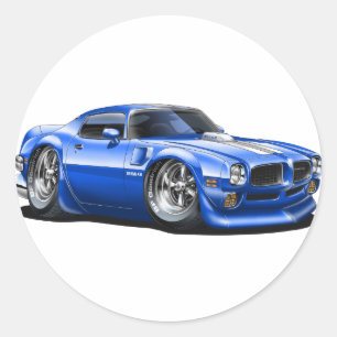 1970/72 Trans Am Blue Car Runt Klistermärke