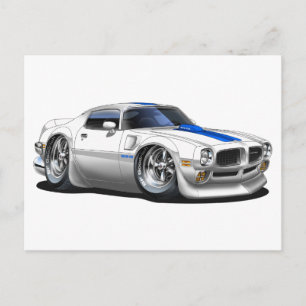 1970/72 Trans Am White Car Vykort