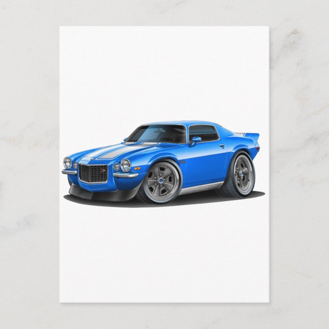 1970-73 Camaro Blu/Wht Car Vykort (Framsida)