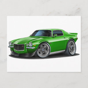 1970-73 Camaro Grönt Car Vykort