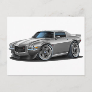 1970-73 Camaro Sil/Wht Car Vykort