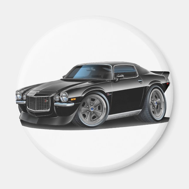 1970-73, svart Camaro-bil Magnet (Framsidan)