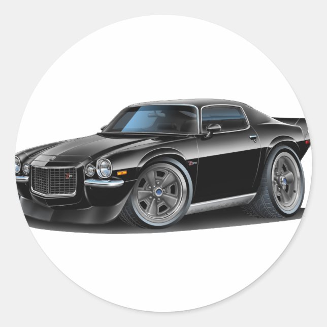 1970-73, svart Camaro-bil Runt Klistermärke (Framsida)
