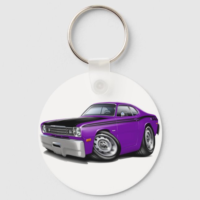 1970-74 Duster 340 Lila Car Nyckelring (Framsida)
