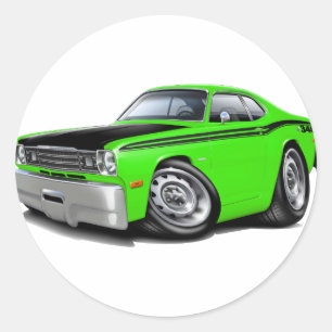 1970-74 Duster 340 Lime Car Runt Klistermärke