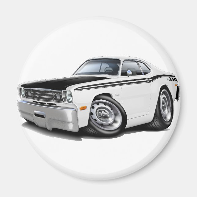 1970-74 Duster 340 Vitbil Magnet (Framsidan)