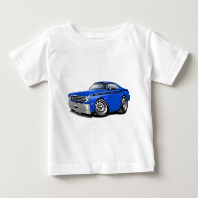 1970-74 Duster Blue-Black Car Tee (Framsida)