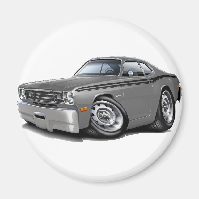 1970-74 Duster Grått-Black Car Magnet (Framsidan)