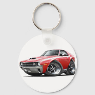 1970 AMX Röd-vit bil Nyckelring