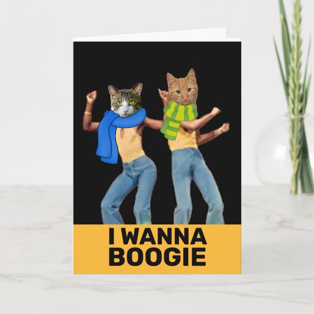 1970 års DISCO CAT ROMANTIK KÄRLEK-KORT Kort (Framsida)