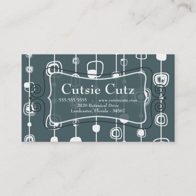 1970 års Retro Circle Square 1950 Affärskort Visitkort (Framsida)