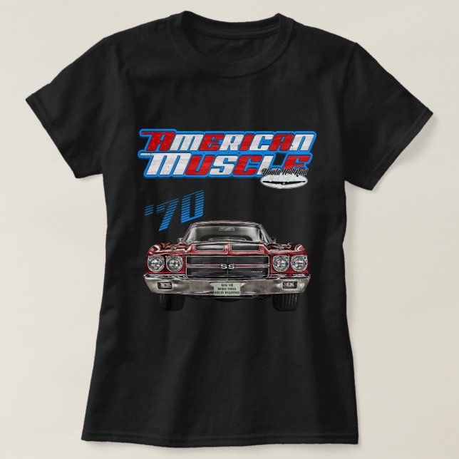 1970 Chevelle,Muscle Car,SS454,SS427,SS396,Hotrod, T Shirt (Design framsida)
