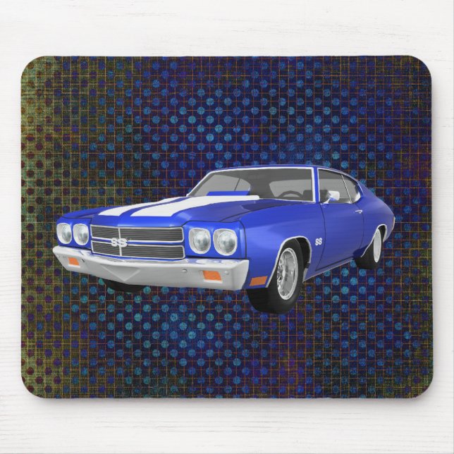 1970 Chevelle SS: Blå Avsluta:Mousepad Musmatta (Framsidan)
