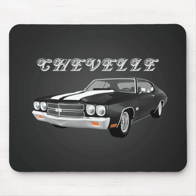 1970 Chevelle SS: Black Avsluta: Mousepad Musmatta (Framsidan)