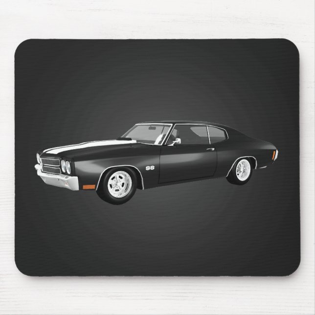 1970 Chevelle SS: Black Avsluta: Mousepad Musmatta (Framsidan)