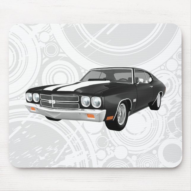 1970 Chevelle SS: Black Avsluta: Mousepad Musmatta (Framsidan)