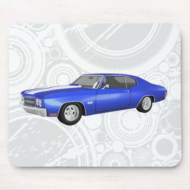 1970 Chevelle SS: Blue Avsluta: Mousepad Musmatta (Framsidan)