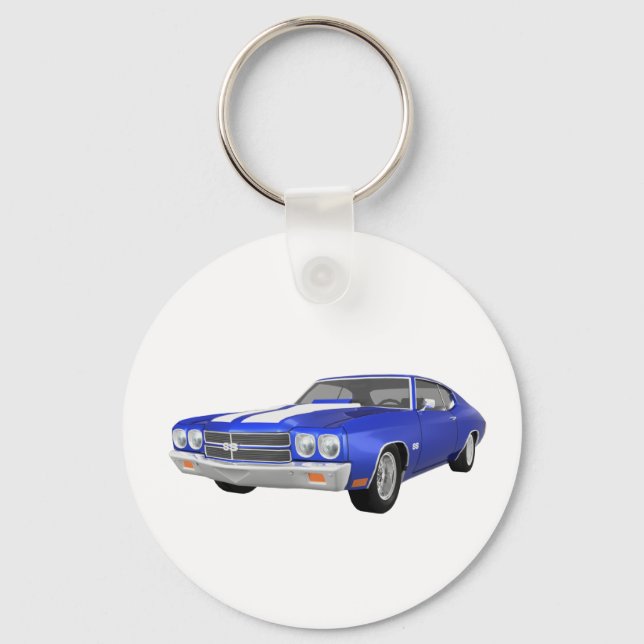 1970 Chevelle SS: Blue Avsluta: Nyckelring (Framsida)